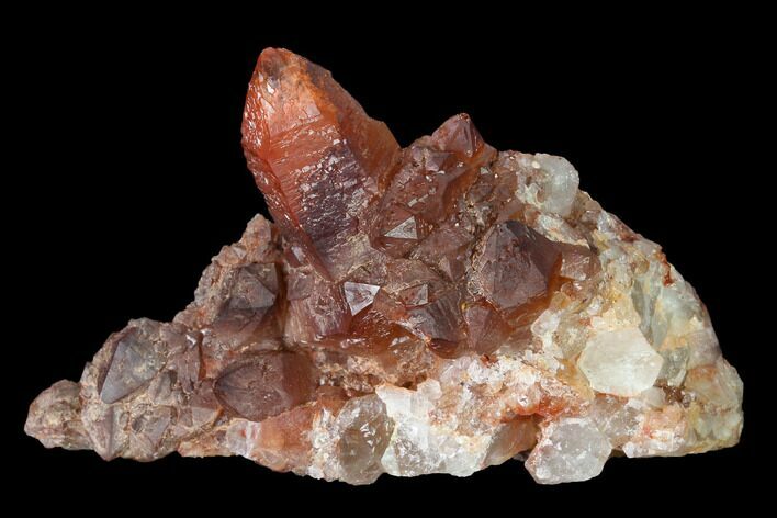Natural, Red Quartz Crystal Cluster - Morocco #153775